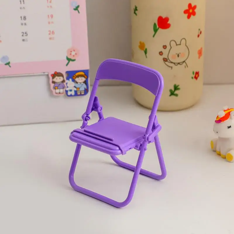 Cute Mini Chair Adjustable Phone Holder Stand For IPhone 15 14Pro Foldable Mobile Phone Stand Desk Holder Universal Lazy Bracket