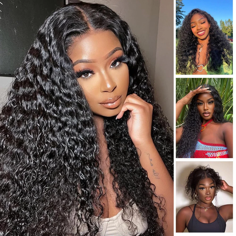 12-22 インチ人毛ディープウェーブ 2x6 レース閉鎖透明スイスレース事前摘み取り 150% 密度フルエンドナチュラルカラー