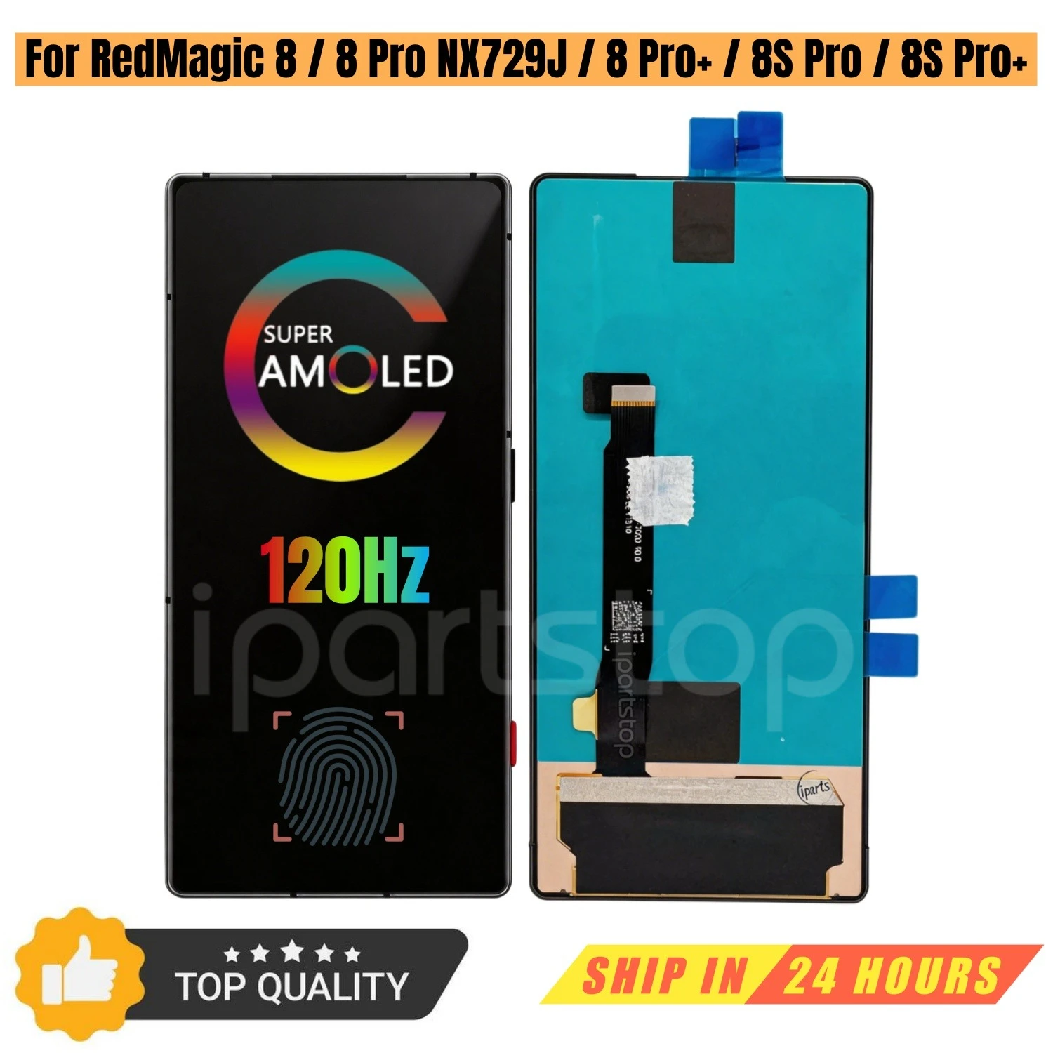 Ecran-de-remplacement-iparts-pour-zte-nubia-redmagic-8-8pro-nx729j-red-magic-8s-pro-plus-120hz-amoled-assemblage-d'ecran-tactile-oem