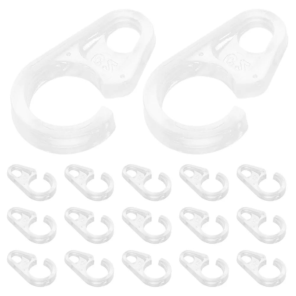 30Pcs Plastic Curtain Hooks Flexible Fit Wooden Metal Rings Hanging Clips Invisible Design Stable Support Window Decor