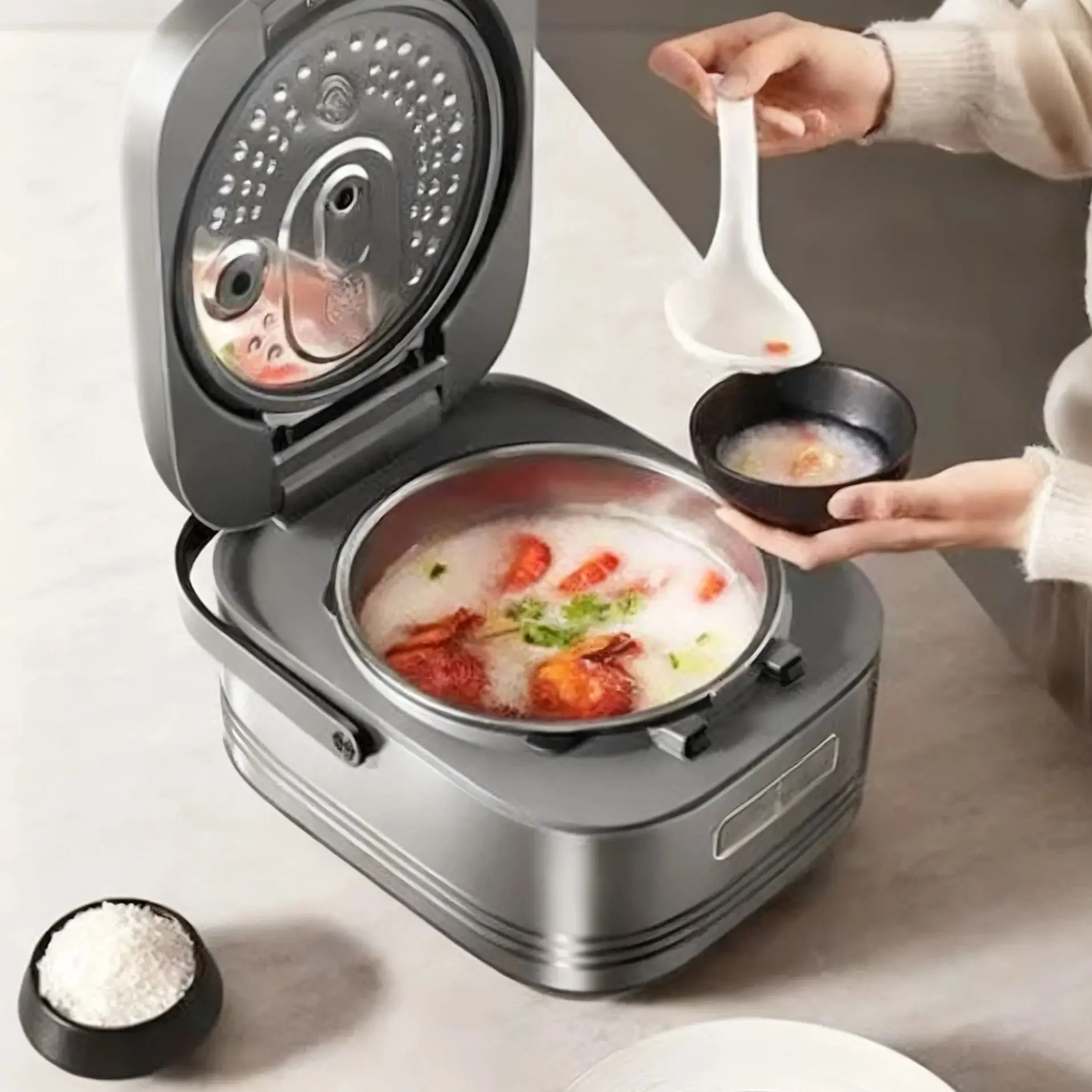 

New rice cooker 4 liters pure titanium 0 coating petal IH rice cooker upper and lower double heat source low sugar rice cooker
