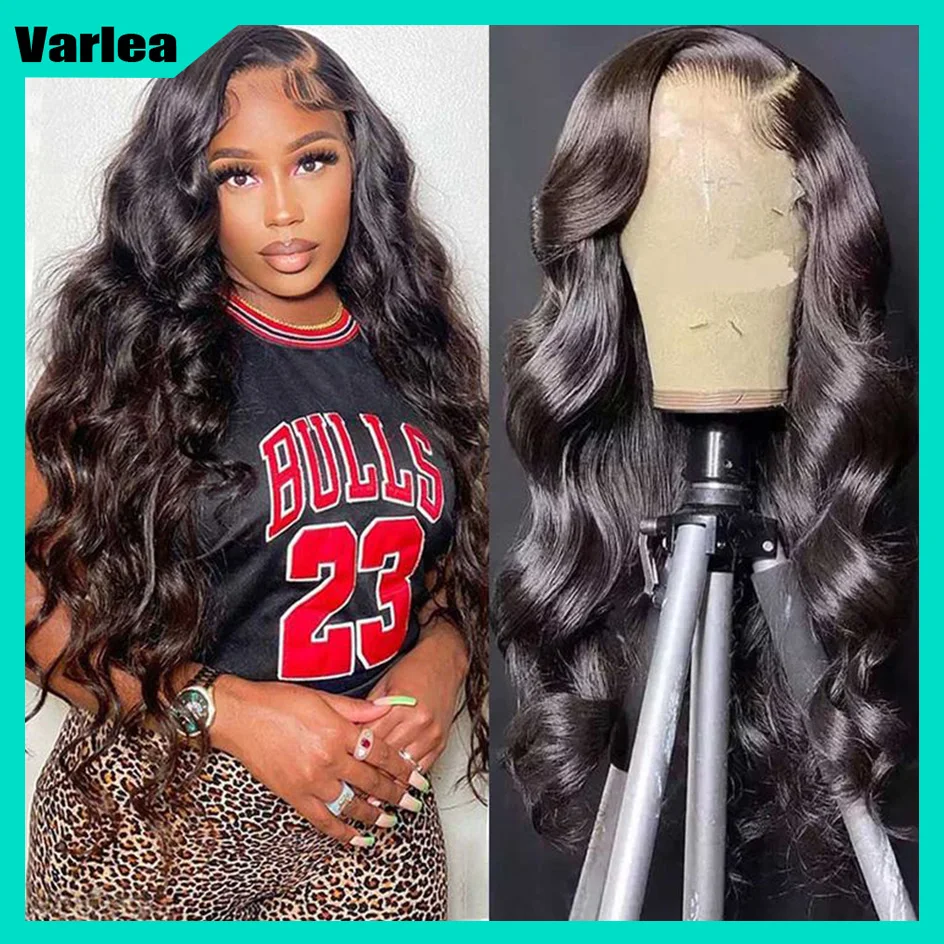 Varlea 200% densidade onda do corpo peruca 5x5 hd peruca frontal solta onda do corpo 4x4 fechamento peruca de cabelo humano bob peruca curta cabelo brasileiro