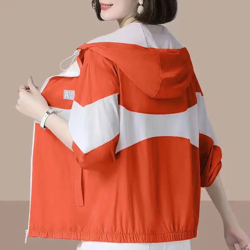 Office Lady Fashion Casual Blouses Loose Solid Color Patchwork Zipper Pockets Long Sleeve Hooded Spring Summer Women's Clothing