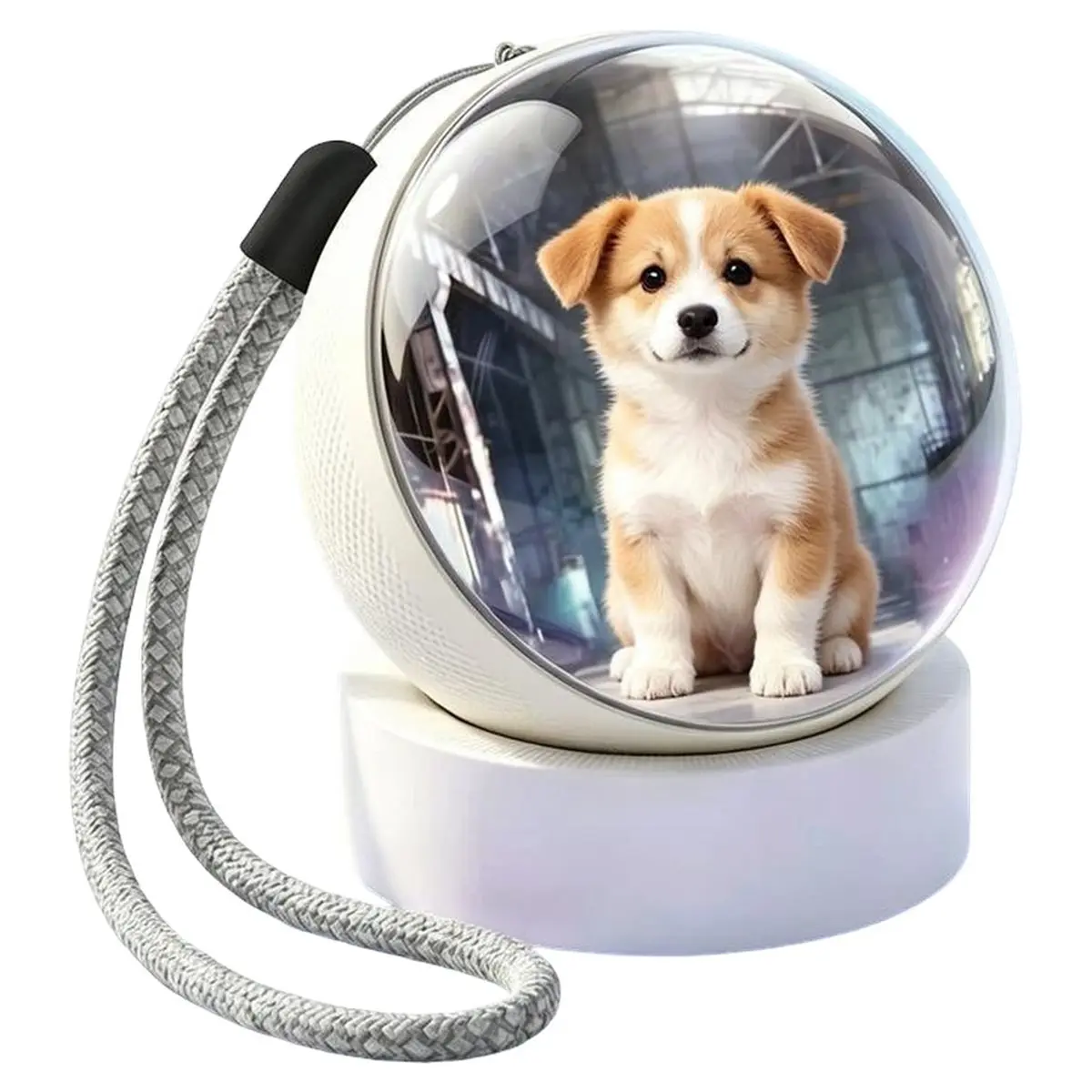 1.65 in Sphere Digital Photo Video Display Bluetooth 5.4, Portable Custom Picture Video Electronic Ball Keychain Lanyard