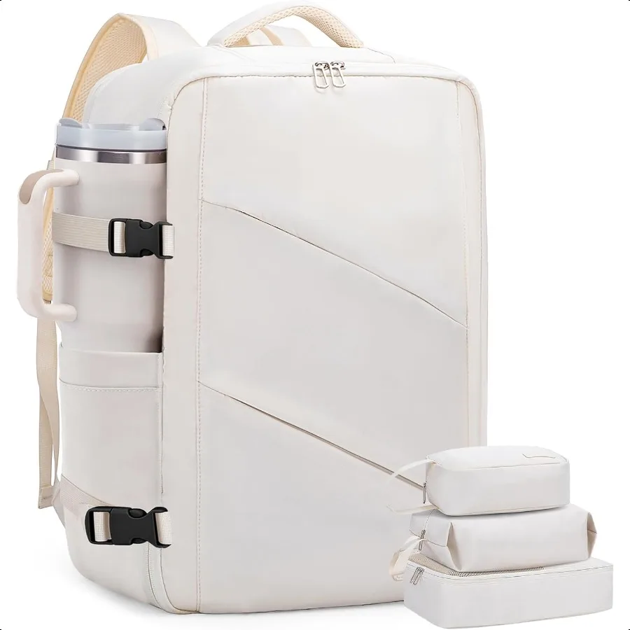 

Travel Carry on Backpack Large 40L Personal Item Travel Bag for Men Women Flight Appd with 3 Packing Cubes Suitcase Water Resis