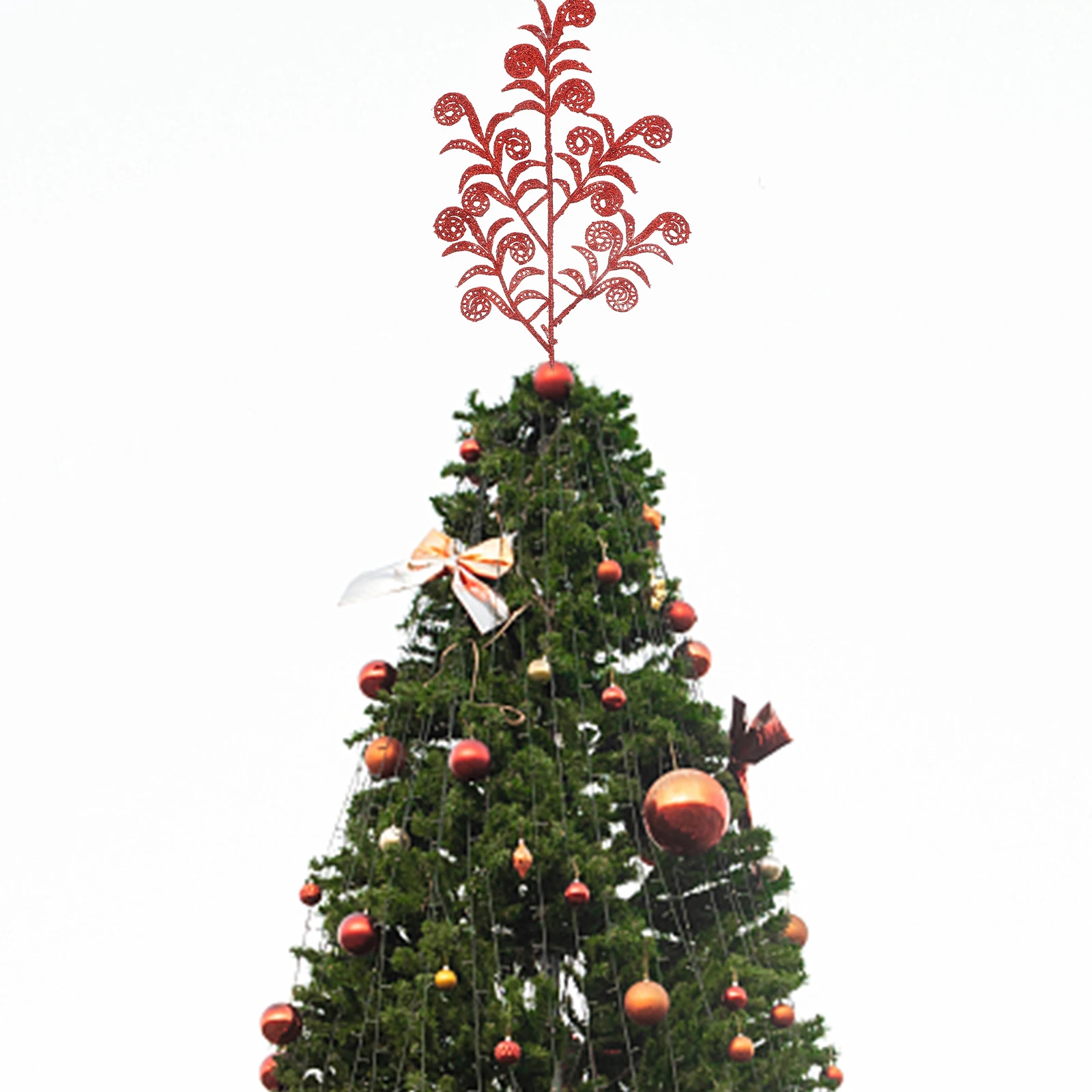

14 Pcs Artificial Christmas Picks Red Glitter Leaf Xmas Tree naments Home Party Faux Plant Decors Holiday Wreath