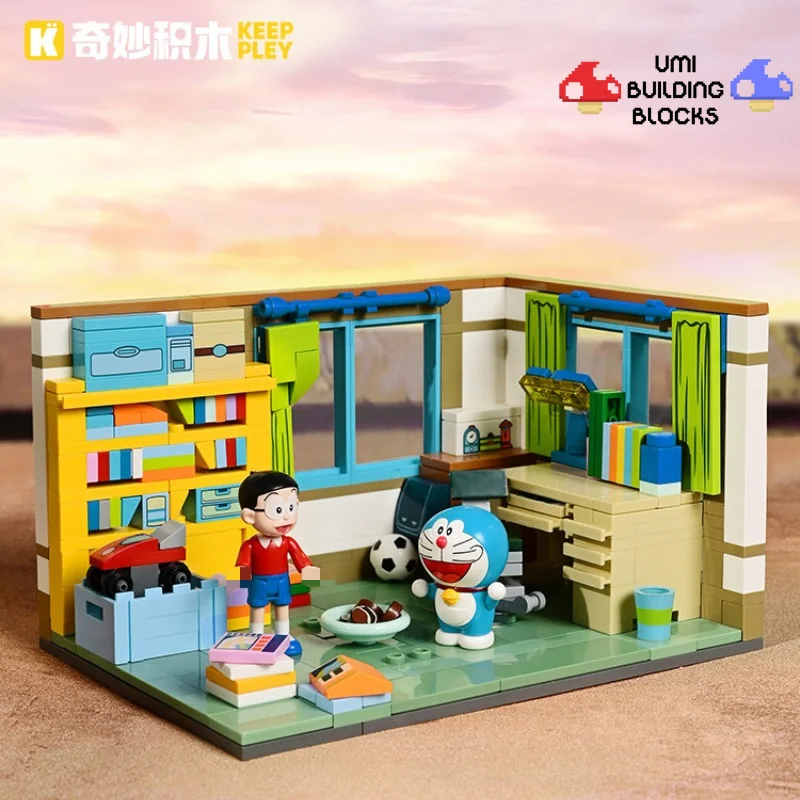 

Keeppley Doraemon Ornaments Nobita's Room Ornaments Assembly Toy Model Building Blocks Send Friends Holiday Gifts