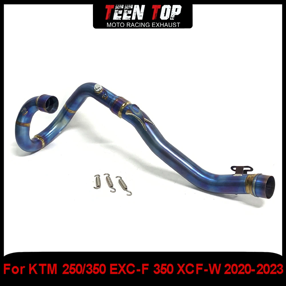 Offroad Bike Exhaust System Front Link Pipe For KTM 250 EXC-F 350 EXC-F Exhaust Elbow 50.5mm Titanium Moto 350 XCF-W 2020-2023