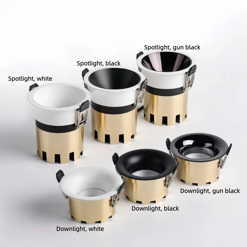 Deep cup anti-glare adjustable light source full-spectrum embedded non-centralized lamp for household and commercial use