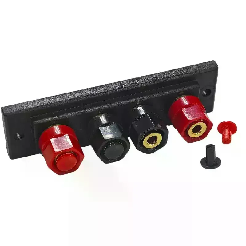 1Pcs Audio Accessories Speaker Amplifier Chassis Terminal Output Four-Position Terminal Soundbox Speaker Gold Wiring Board