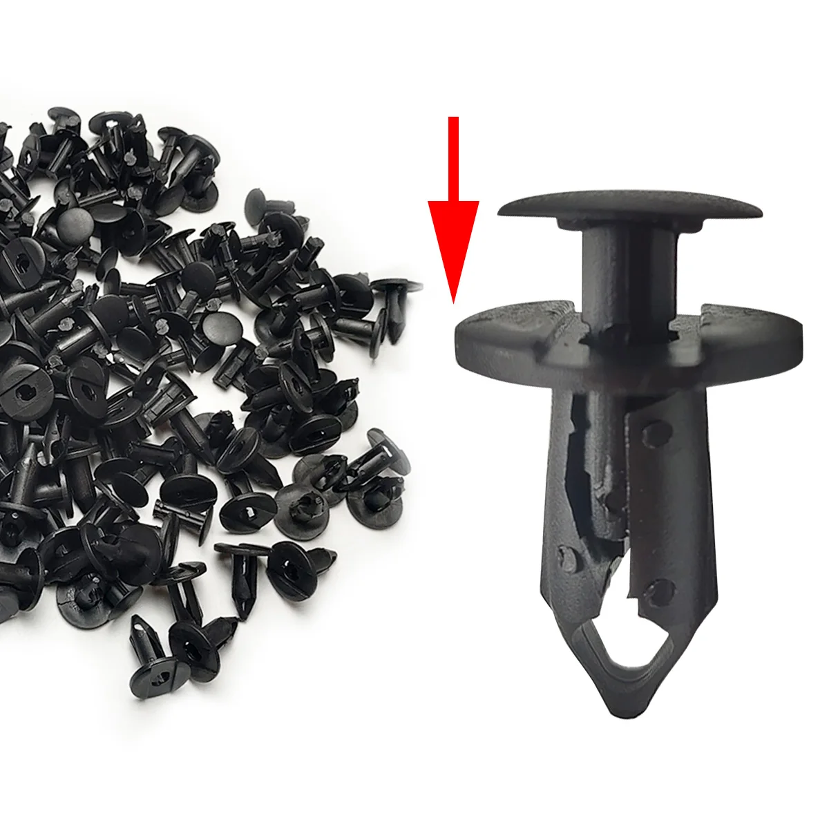 Car Fasteners Nylon Black Push Pin Clip Body Decorative Panel Fasteners Car Door Bumper Mudguard Buckle Kit Suitable For 8mm