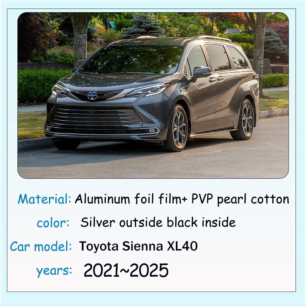 For Toyota Sienna XL40 2021~2025 2022 2023 2024 Car Sunshade Side Window Windshield Sun Shade Protector UV Parasol Accessories - view 2