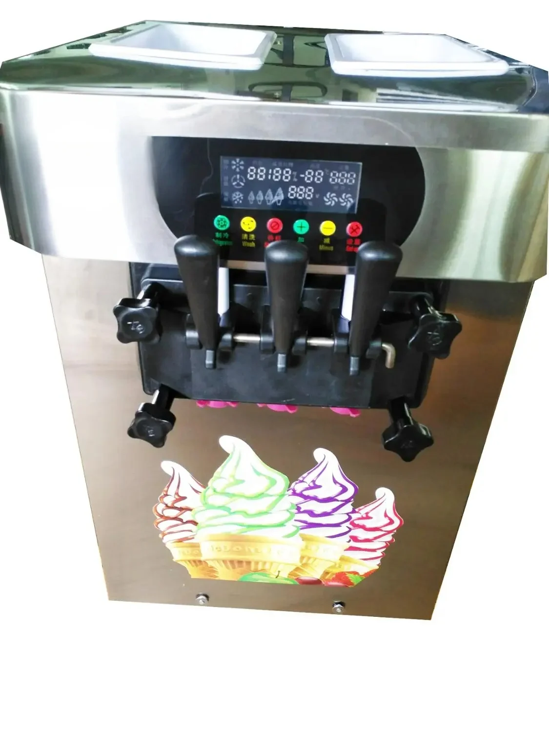 2019 cost-effective commercial 18L/H ice cream soft vending ice cream machine with 3 flavors