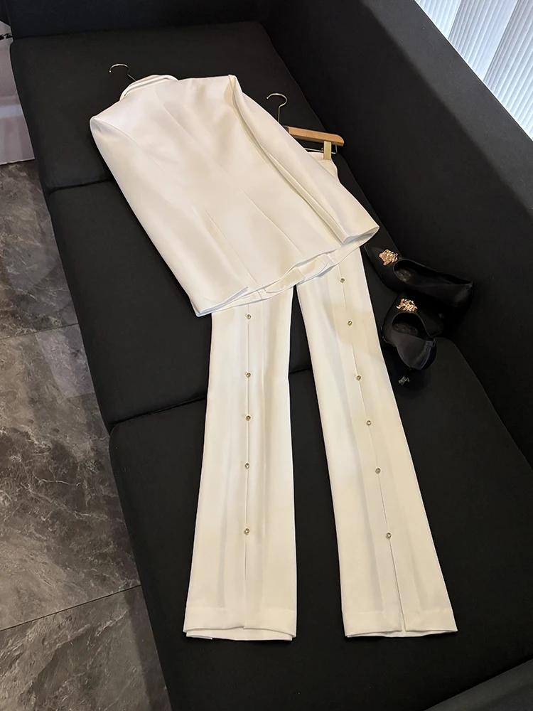 

New 2025 Star Faion Lady Ele Heavy Work Diamond Embedded Hollow out Suit Pants Set AY203 Women's Premium Ensemble