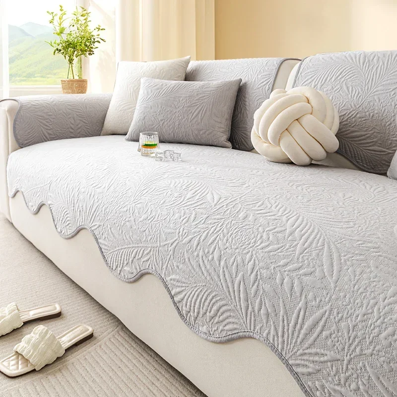 2026 Summer New Light Luxury Cooling Combination Sofa Cushion Special-shaped Irregular Advanced Sofa Mat Cushion Non-slip Soft