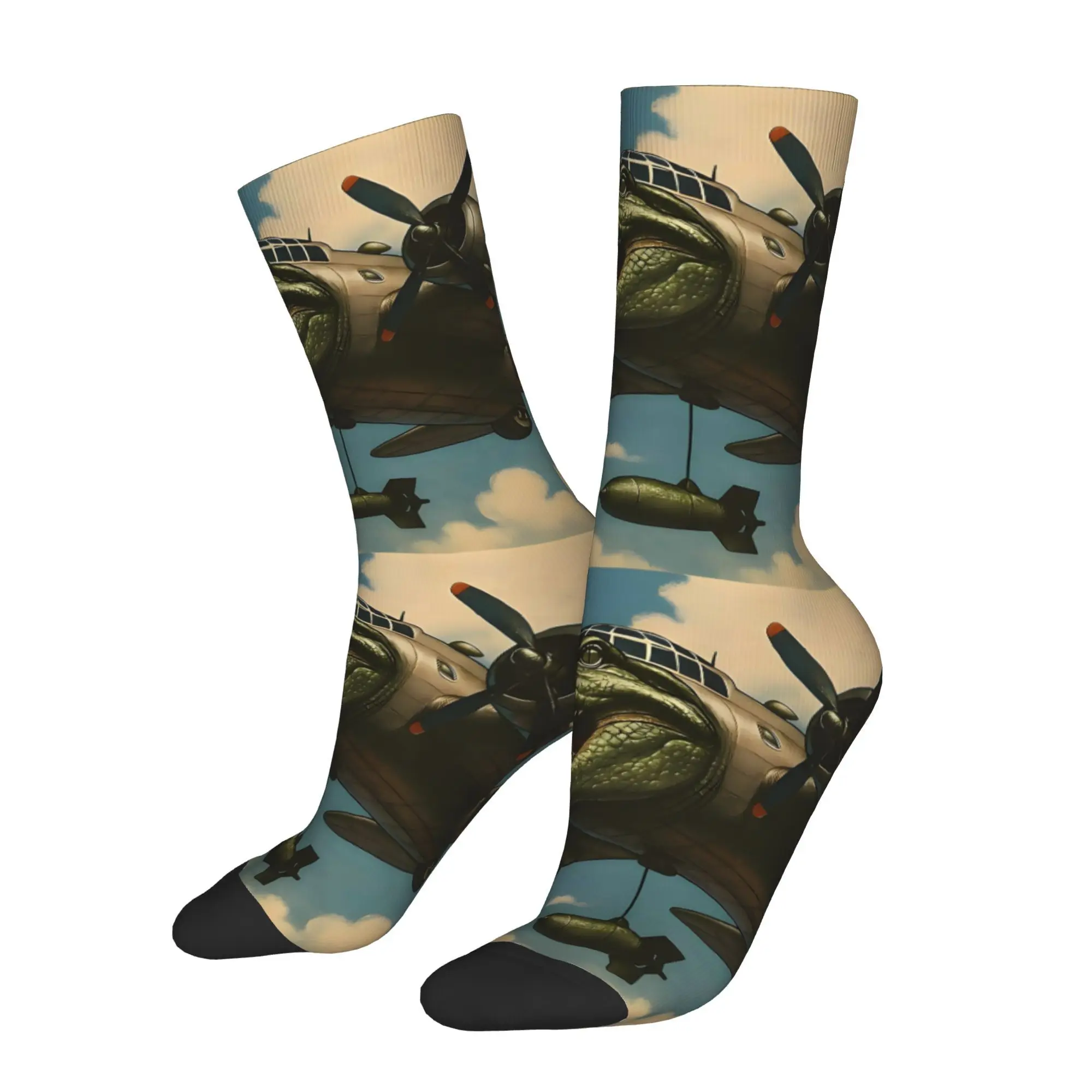 

Итальянские мужские носки Brainrot, круглые удобные чулки для езды на велосипеде, повседневная одежда