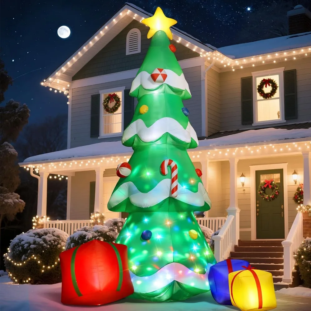 

Giant 14-Foot Inflatable Outdoor Christmas Tree Decoration with 3 Lighted Gift Boxes
