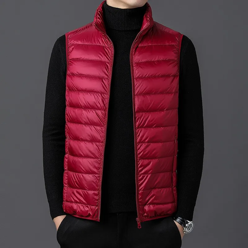 2025 Men' Sleeveless Vest Jackets Winter Fashion Male Cotton-Padded Vest Coats Men Stand Collar Warm Waistcoats Clothing 5XL