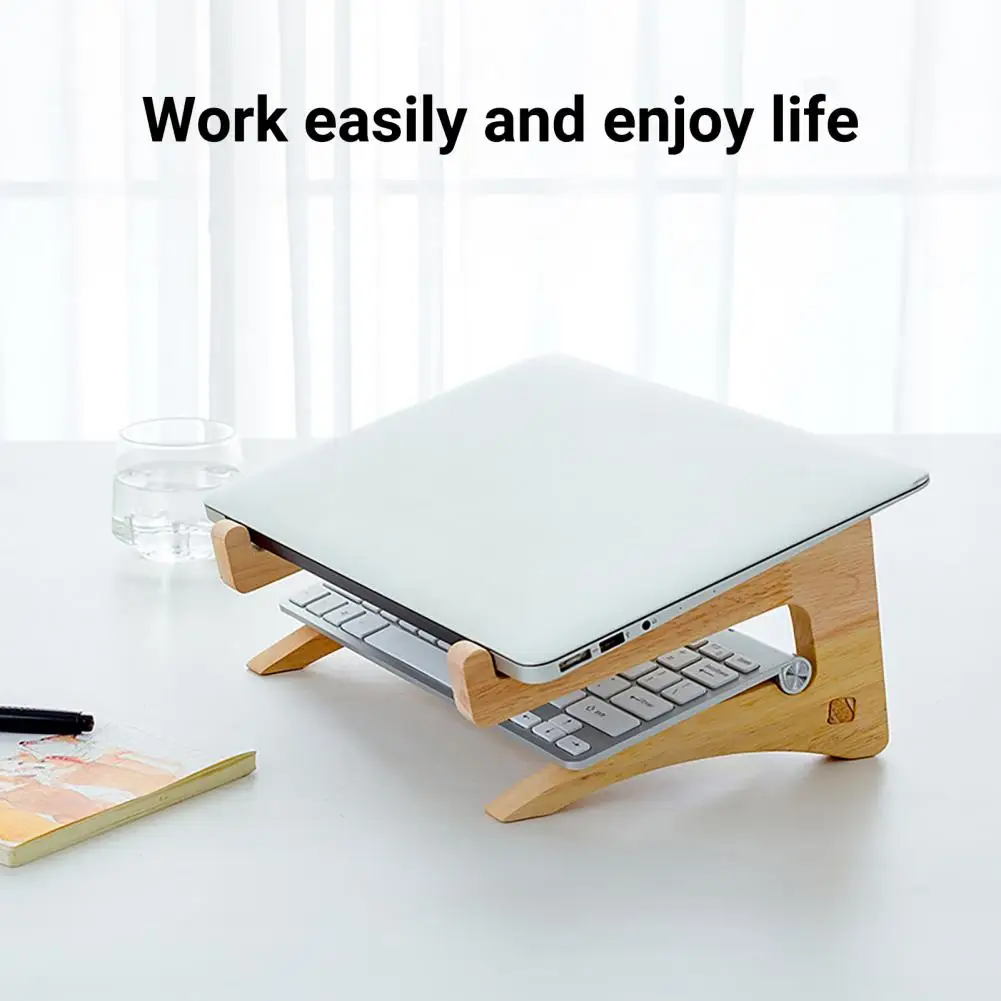 ขาตั้งแล็ปท็อปอเนกประสงค์ทำจากไม้ตัวระบายความร้อนสำหรับโน้ตบุ๊ค Pro Air Pro แท่นรองไม้แบบถอดออกได้