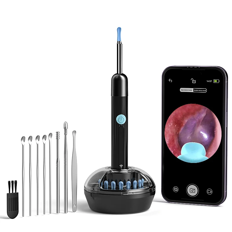 

Wireless Otoscope Camera for iOS/Android 4.2mm Endoscope Ear Picker 1080P Ear Spoon Base Ear Cleaning with Ear Wax Removal Tools