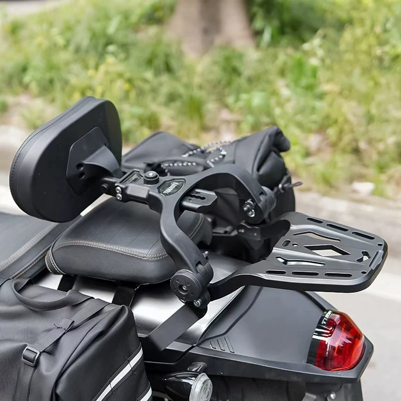 For QJMOTOR Flash 300 Foldable Passenger Backrest With Rear Luggage Rack Retractable Rear Back Support Mod Kit