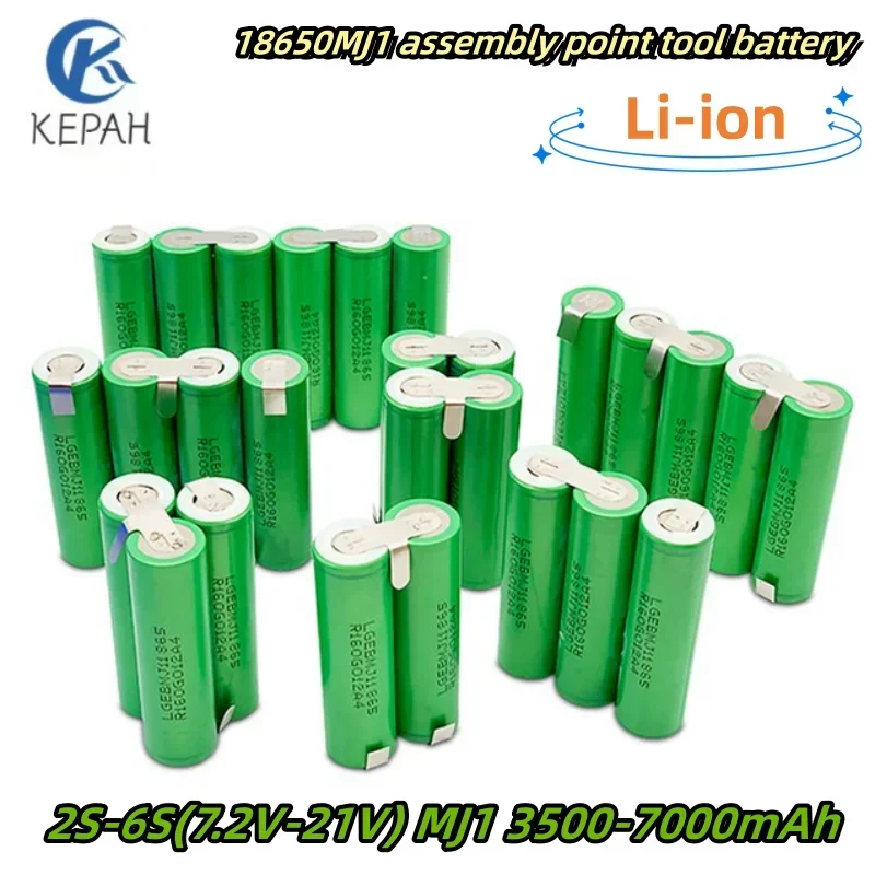 2S1P 1S3P 3S2P 4S2P 5S2P 8.4V 3.7V 10.8V 16.8V 18V MJ1 battery pack 18650 3500mAh battery for 18V screwdriver battery