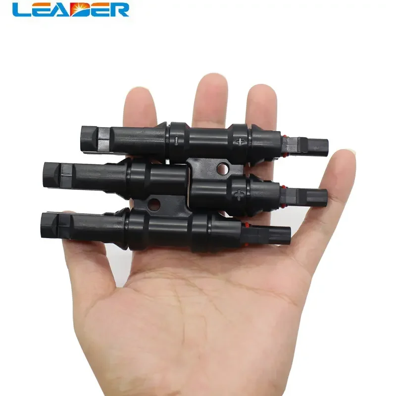 LEADER SOLAR Wholesale 100 Pairs/lot 2 To 1 T Branch Pv Solar Connector 2 In 1 Branch Connectors for Solar Pv System LJQ140Solar