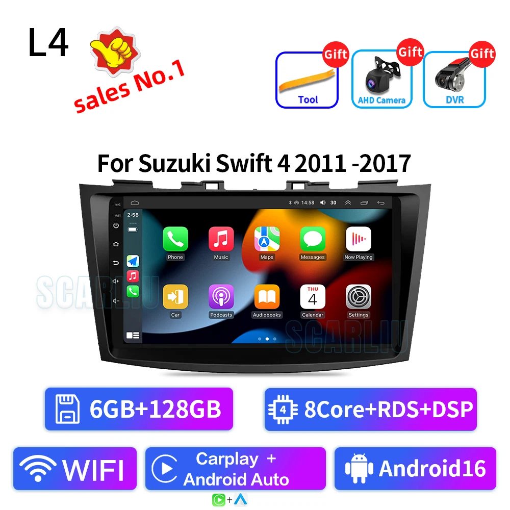 Android 16 Autoradio Stereo Voor Suzuki Swift 4 2011 2012 2013 2014-2017 Multimedia Video Player Carplay auto Audio Stereo GPS