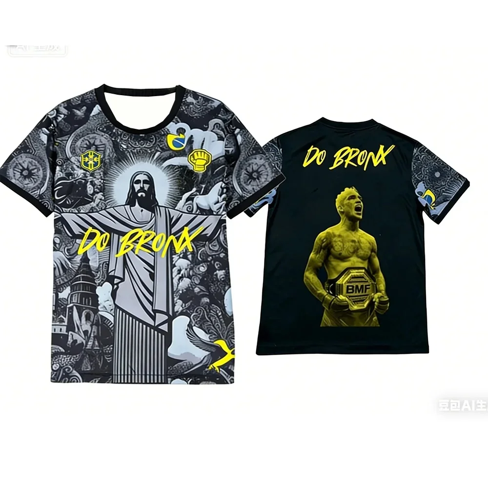 Camiseta UFC de Charles Oliveira "Do Bronx" para Hombre, Edición Brasil Negra, Combinable en Familia
