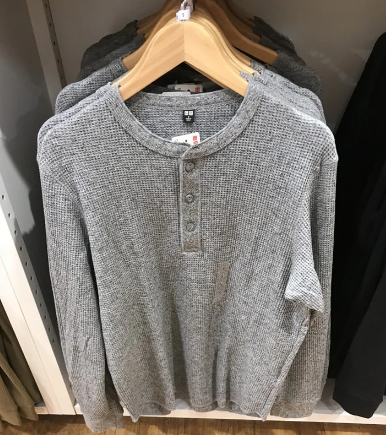 

Новая осенняя мужская толстовка с длинным рукавом и воротником-хенли, с вафельным узором, повседневная, свободного кроя, из полиэфирного волокна, спортивная одежда