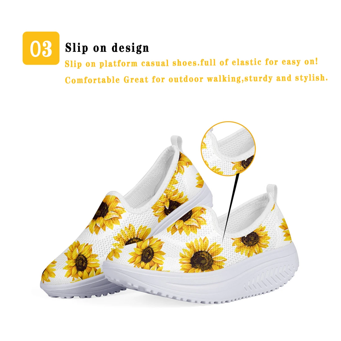 Women Comfortable Slip On Mesh Shoes Doodle Medical Nurse Platform Sneakers New Height Increasing Swing Shoes