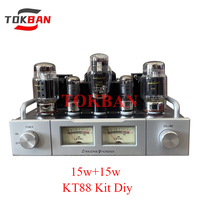 Tokban 15w*2 KT88 Vacuum Tube Amplifier Diy Kit High Power Vu Meter Bluetooth 5.0 Optional HIFI Class A Amplifier Audio