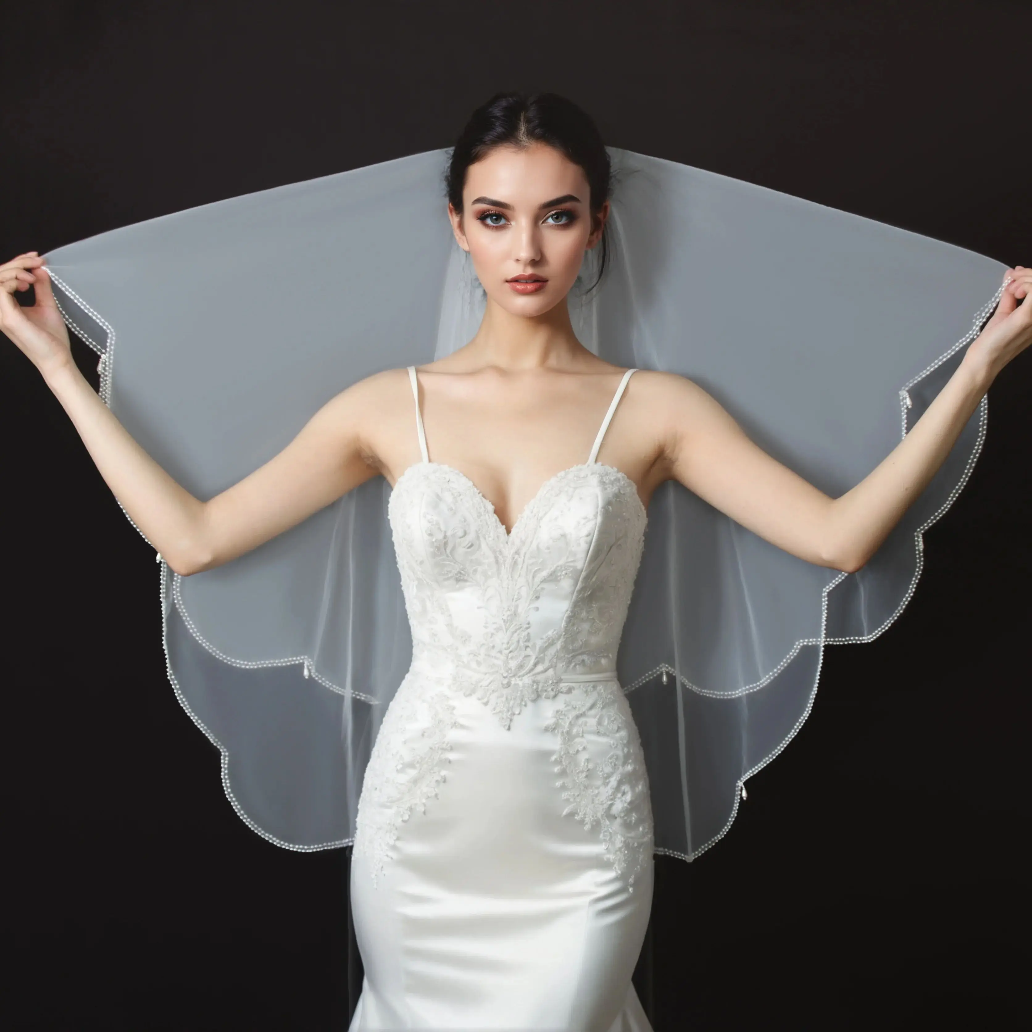 

Жемчужная фата, двухслойная подвеска, свадебная фата белого цвета слоновой кости, 100 см, мягкий тюль с металлическим гребнем для волос, свадебные аксессуары G110