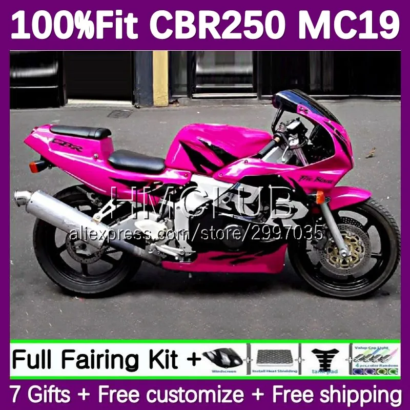 OEM Fairings For HONDA CBR250RR CBR 250 RR CC MC19 36No.93 CBR250 RR pink glossy 1988 1989 CBR 250RR 250R 88 89 Injection Body