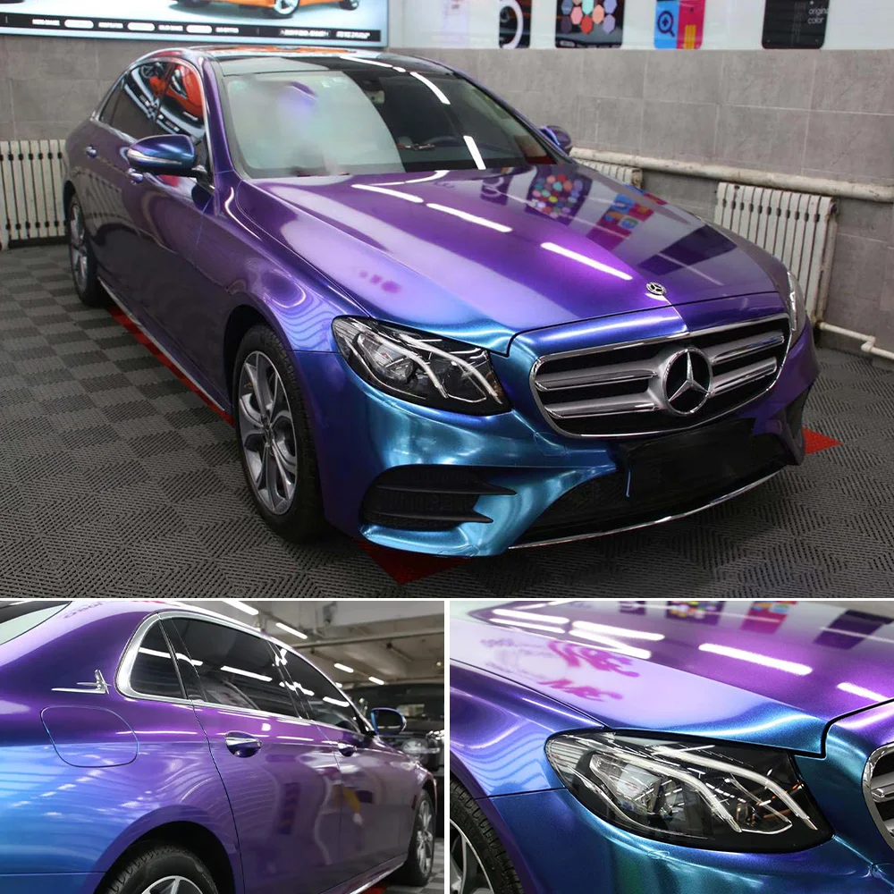 Car Stickers Sparkle Diamond Chameleon Car Vinyl Wrap Self-Adhesive Color Change Film Motorcycle Wrapping Styling