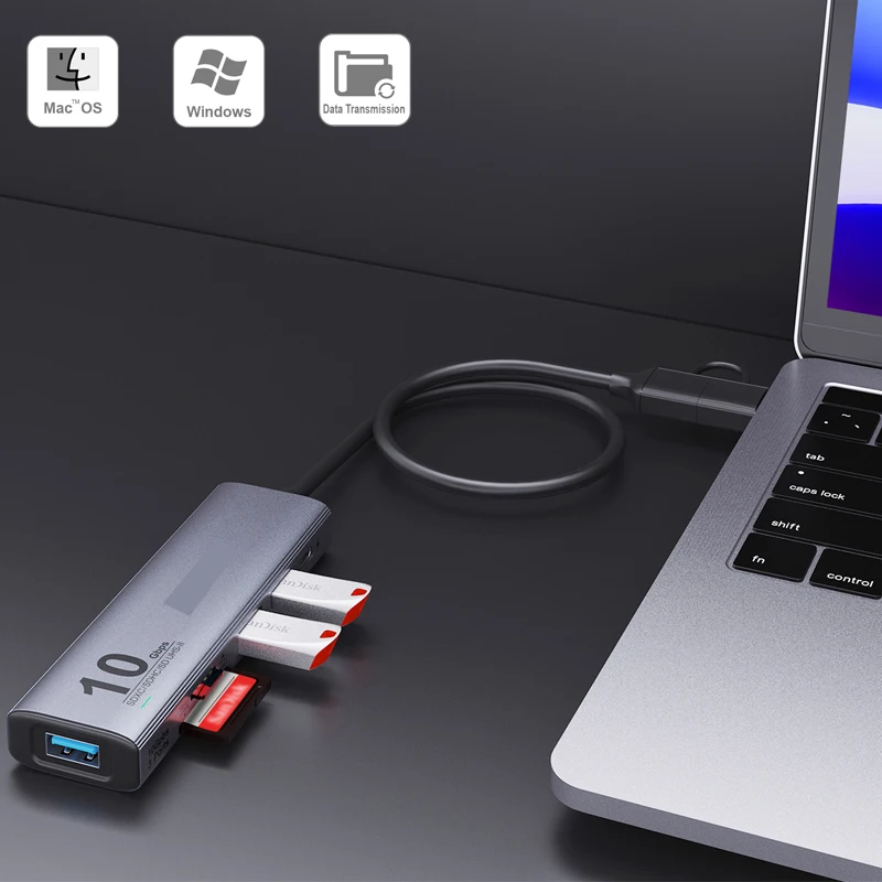 Extension Cable SD/TF card reading Splitter Adapter 10G Multi-function Docking Station Splitter Extender usb hub USB converter