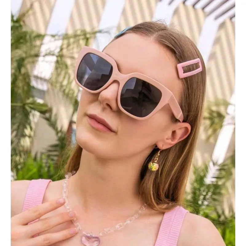 Quadratische Sonnenbrille für Damen, Schwarz, Übergroße Brille, Retro Vintage, Großer Rahmen