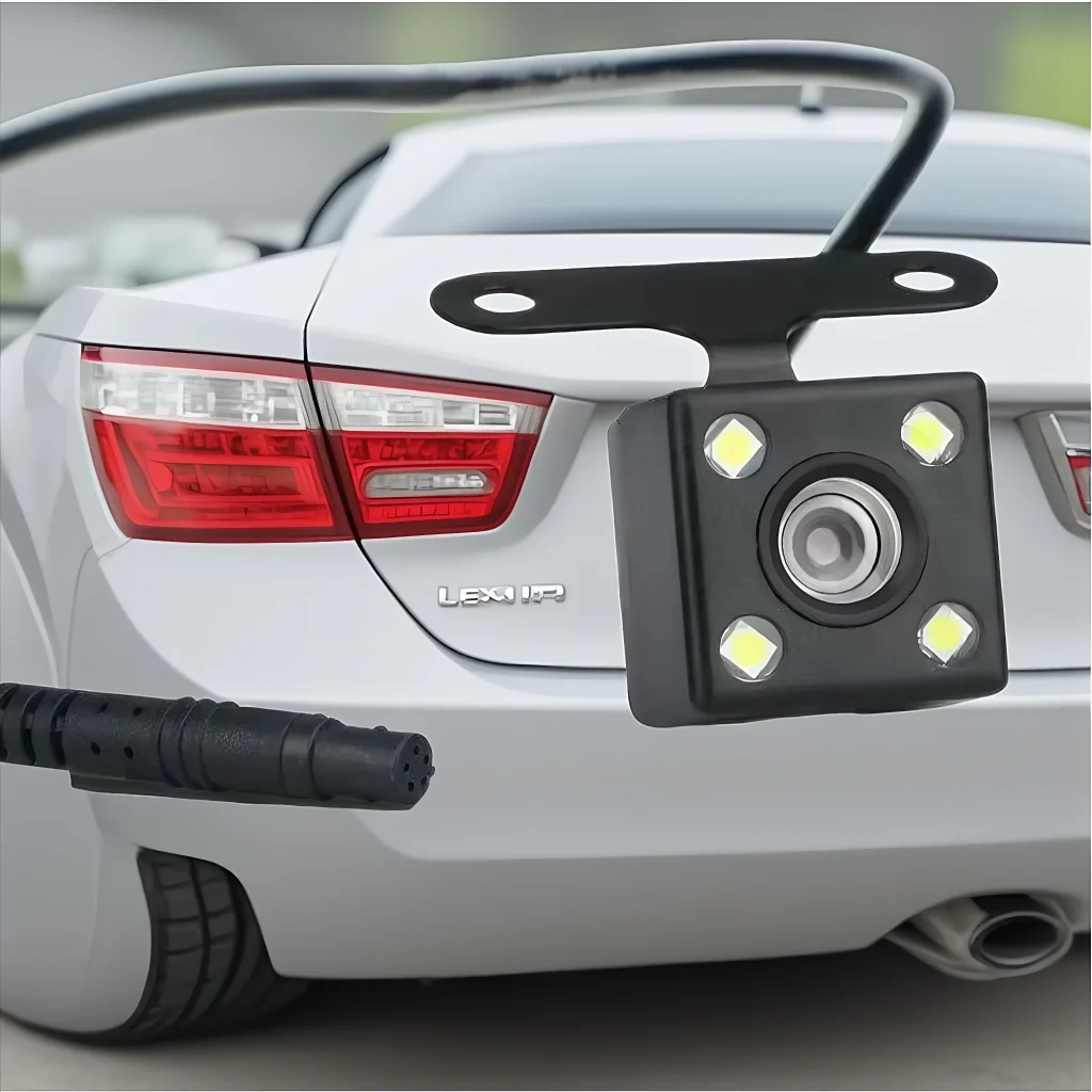 HD Night Vision Waterproof Reversing Camera with 4 Full-Color LEDs & 5-Pin Connector