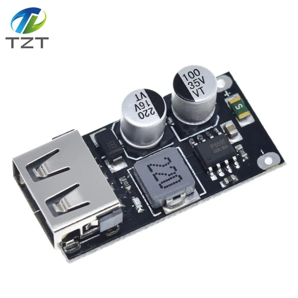 TZT USB QC3.0 QC2.0 USB DC-DC Buck Converter Charging Step Down Module 6-32V 9V 12V 24V to Fast Quick Charger Circuit Board 5V