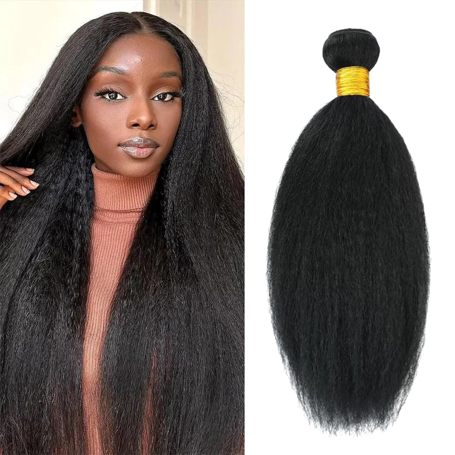 

Наборы прямых синтетических волос Kinky Straight, черные, для женщин, для плетения косичек.