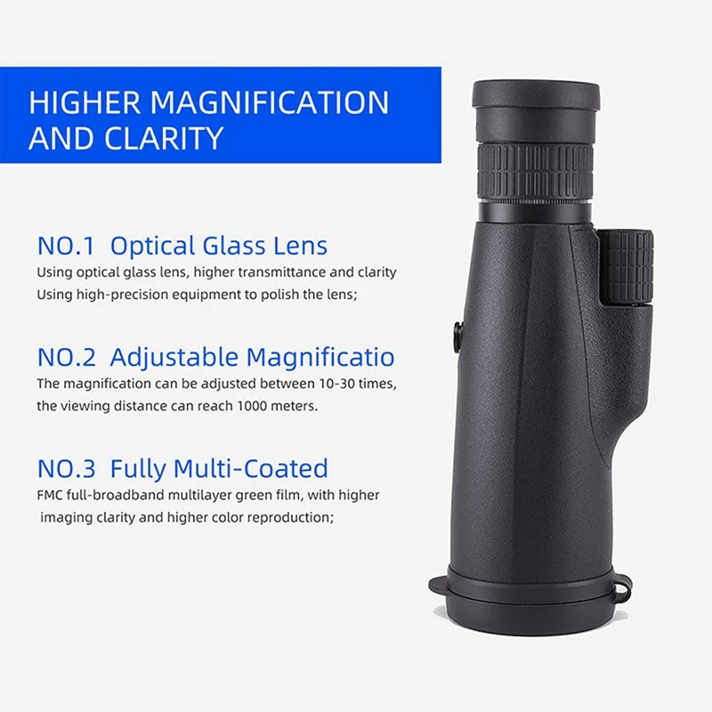 Imagem -04 - Long Range Pocket Spotting Zooming Telescope Poderoso Monocular Óculos para Camping Turismo Bka4 Fcm 1030x50