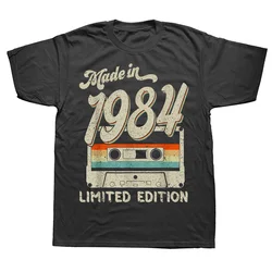 2023 Graphic Men TShirts 40 Years Old Short Sleeve Tee Shirt Gift Idea Tops Made in 1984 Limited Edition Birthday Gift T-Shirt