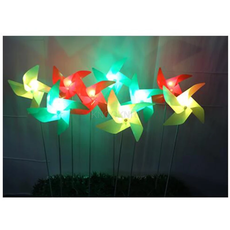 Luces led impermeables para exteriores, iluminación de ingeniería del viento para vacaciones, lámpara de suelo de caña luminosa, luces led para molino de viento, 2 uds.