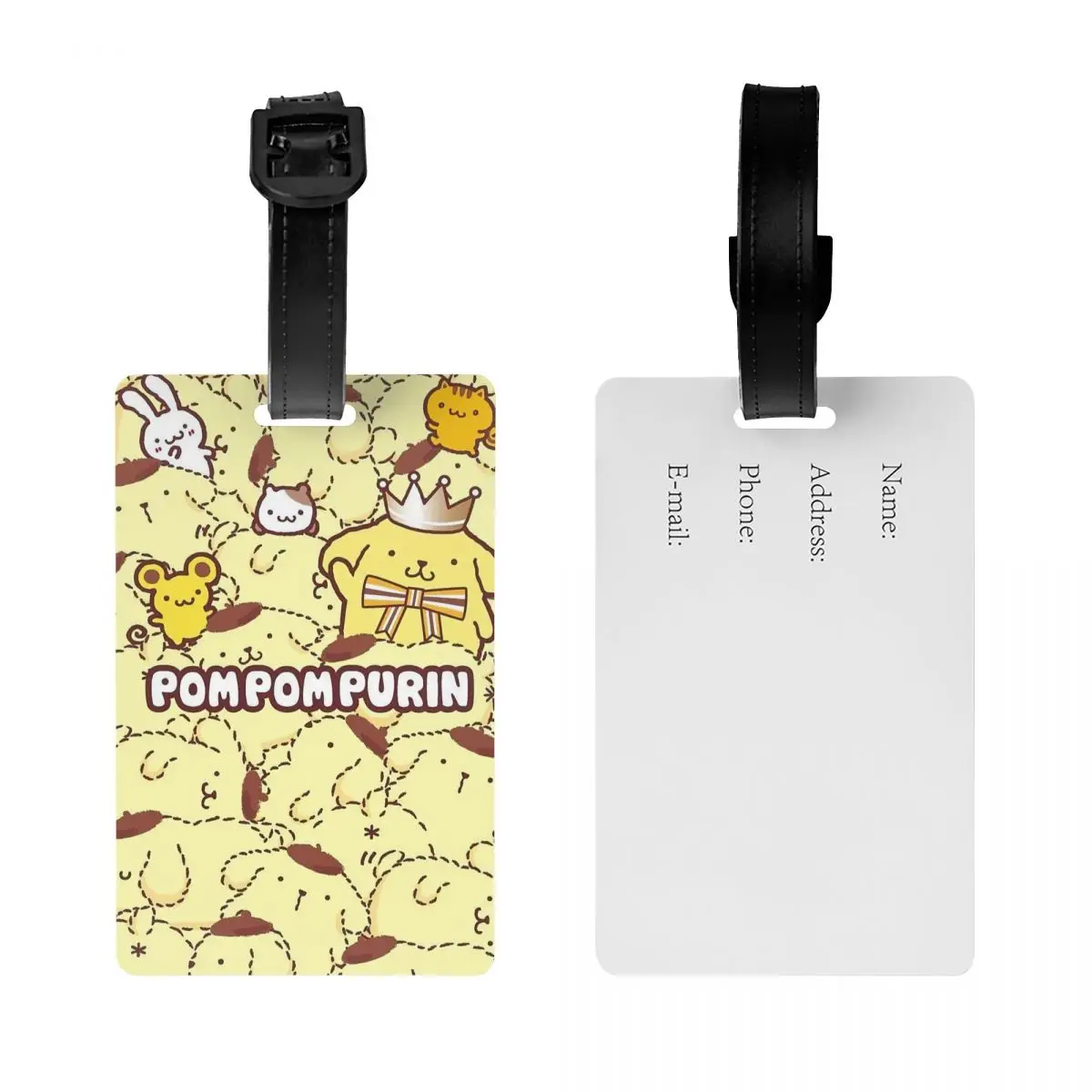 Cute Pom Pom Purin Cartoon Collage Luggage Tag Suitcase Baggage Privacy Cover ID Label