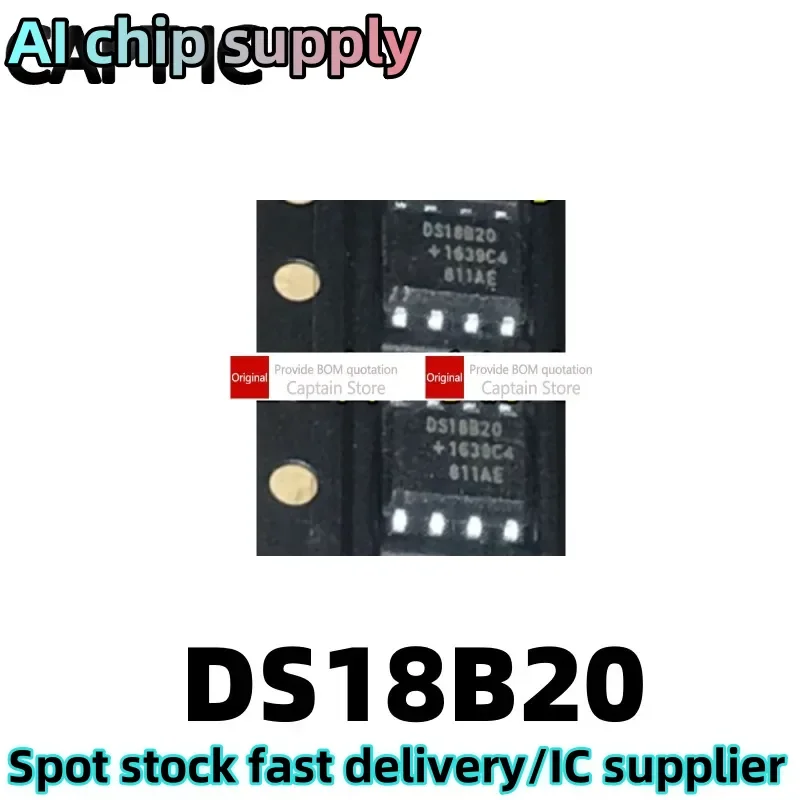 5PCS DS18B20 DS18B20Z SMT SOP-8 Temperature Sensor Chip