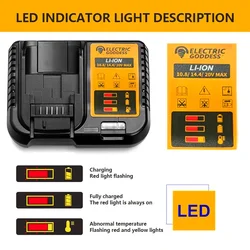 Electric Goddess Lithium Battery Charger With LED Display For Dewalt 20V Battery Pin 10.8V 14.4V 20V Battery Charger