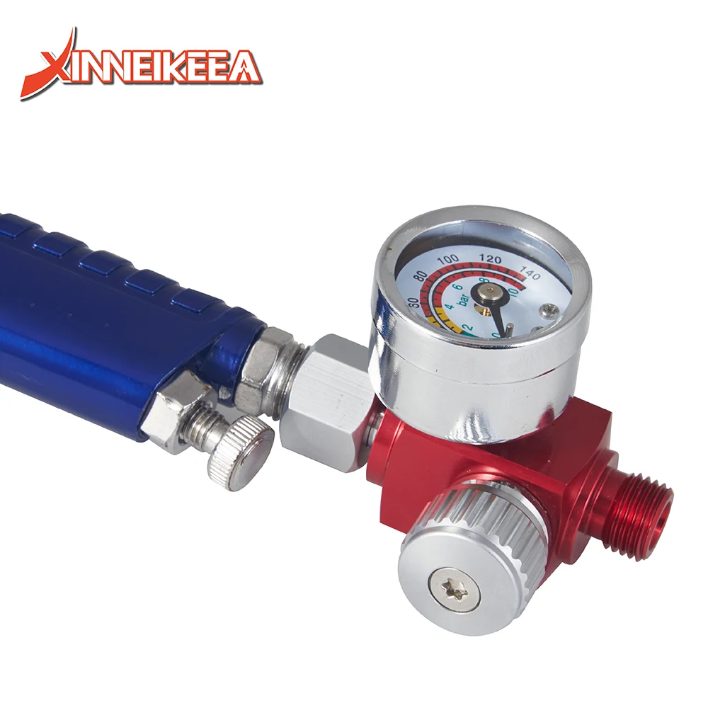 Hvlp H-2000สเปรย์นิวเมติก0.8มม. 1.0มม. ปืนฉีดเรกูเลเตอร์วัดแรงดัน100cc