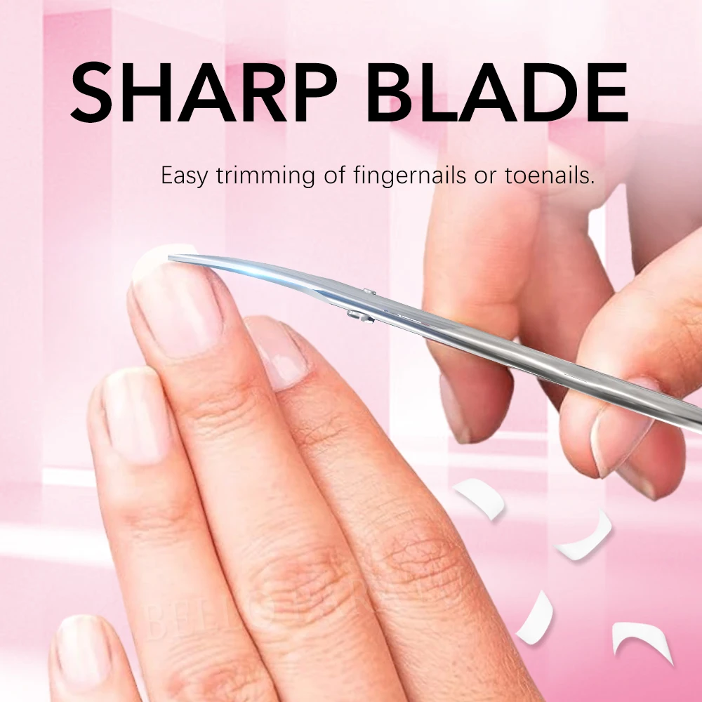 Ciseaux à ongles avec lame incurvée tranchante, outils de manucure et de pédicure, coupe-ongles en acier inoxydable, 1 pièces