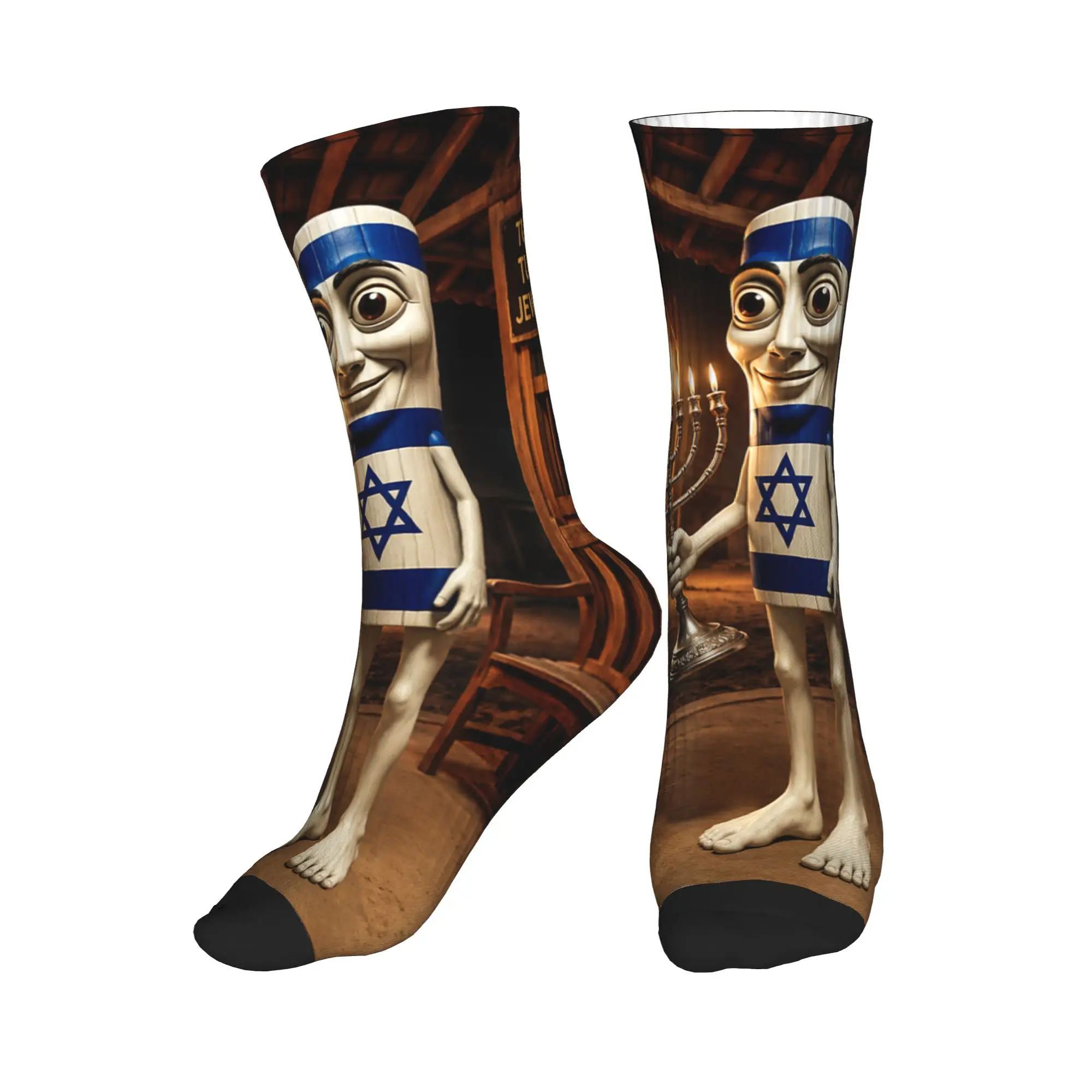 Funny Tung Sahur Jewish Italian Brainrot Meme Socks Anti Stockings Men Warm Soft Cycling Socks Spring Kawaii Graphic Socks