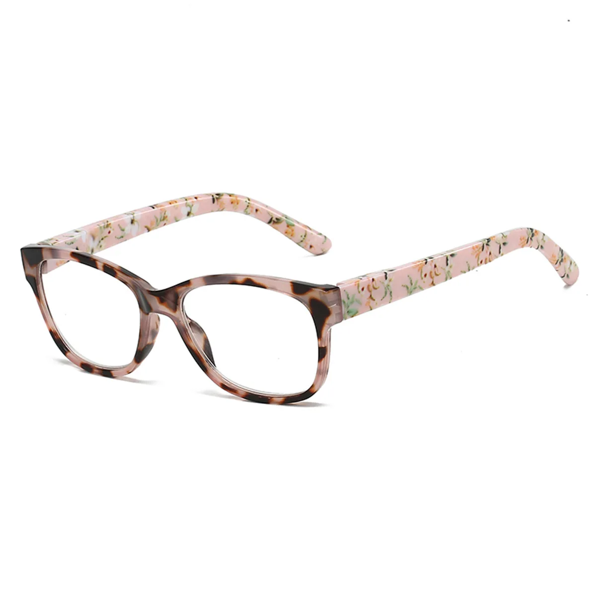 2 Stücke Mode Gedruckt Lesebrille Männer Frauen Unisex Bunte Blume Federscharnier Anti Blaues Licht Presbyopie Brille + 100-400